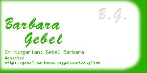 barbara gebel business card
